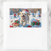 ビコンフリースクリスマスフェスティバルスノーシーン 長方形シール (バッグ)