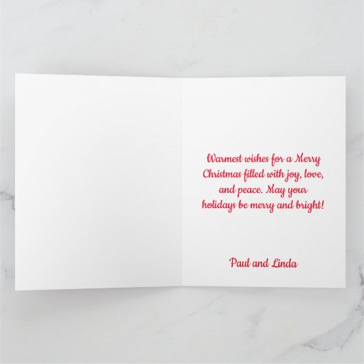 ビコンフリースクリスマパーソナライズされたス カード (内部)