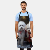 ビコンフリーススノースイクリスマスデコル エプロン (着用した状態)