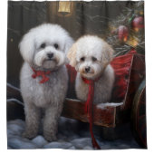 ビコンフリーススノースイクリスマスデコル シャワーカーテン (正面)