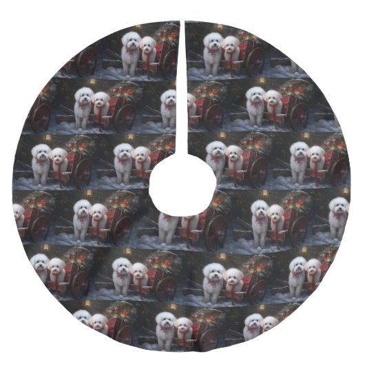 ビコンフリーススノースイクリスマスデコル ブラッシュドポリエステルツリースカート (正面)