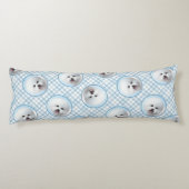 ビコンフリーステ絵を描ネリフェ白可愛いドッグアート ボディピロー (裏面)