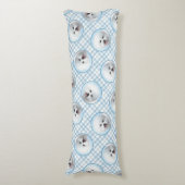 ビコンフリーステ絵を描ネリフェ白可愛いドッグアート ボディピロー (正面縦)