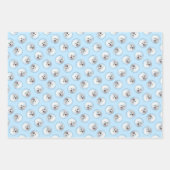 ビコンフリーステ絵を描ネリフェ白可愛いドッグアート ラッピングペーパーシート (正面)