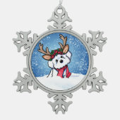 ビコンフリーストナディースクリスマス スノーフレークピューターオーナメント (正面)