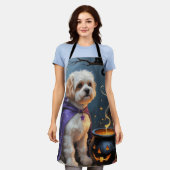 ビコンフリースドッグお洒落ハロウィン絵を描ズ エプロン (着用した状態)