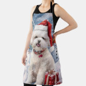 ビコンフリースドッグウィンターワンダーランドクリスマスジョイ エプロン (インサイチュ)