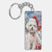ビコンフリースドッグウィンターワンダーランドクリスマスジョイ キーホルダー (正面左)