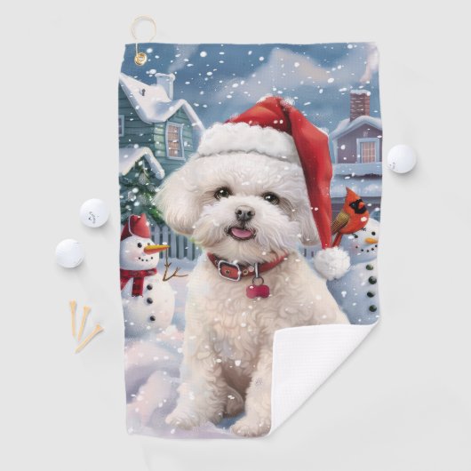 ビコンフリースドッグウィンターワンダーランドクリスマスジョイ ゴルフタオル (インサイチュ)