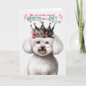 ビコンフリースドッグクイーンのためのデイおもしろい誕生日 カード (正面)