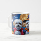 ビコンフリースドッグスパンプキンハロウィンおもしろい コーヒーマグカップ (正面左)