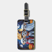 ビコンフリースドッグスパンプキンハロウィンおもしろい ラゲッジタグ (正面縦)