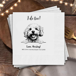 ビコンフリースドッグパーソナライズされたスケッチ私もする 縁ありカクテルナプキン