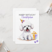 ビコンフリースドッグパーソナライズされたハッピーバースデーフラット カード (正面/裏面インサイチュ)