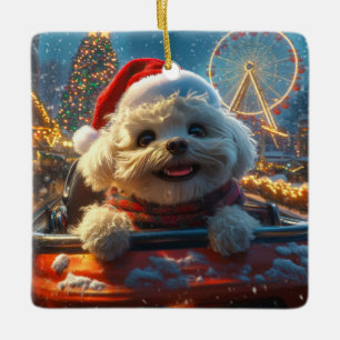 ビコンフリースドッグローラーコースタークリスマス セラミックオーナメント