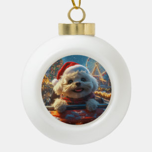 ビコンフリースドッグローラーコースタークリスマス セラミックボールオーナメント