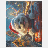 ビコンフリースドッグローラーコースタークリスマス フリースブランケット (正面)