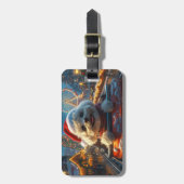 ビコンフリースドッグローラーコースタークリスマス ラゲッジタグ (正面縦)