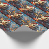 ビコンフリースドッグローラーコースタークリスマス ラッピングペーパー (角)