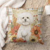 ビコンフリースドッグ秋ウオーターカラーフラワー クッション (ブランケット)