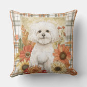 ビコンフリースドッグ秋ウオーターカラーフラワー クッション (裏面)