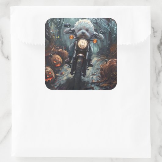 ビコンフリースライディングオートバイハロウィンホラー スクエアシール (バッグ)