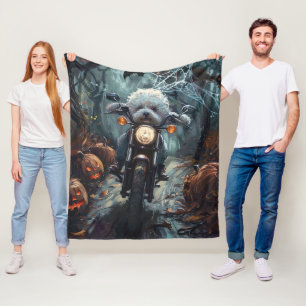 ビコンフリースライディングオートバイハロウィンホラー フリースブランケット