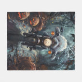 ビコンフリースライディングオートバイハロウィンホラー フリースブランケット (正面(横))