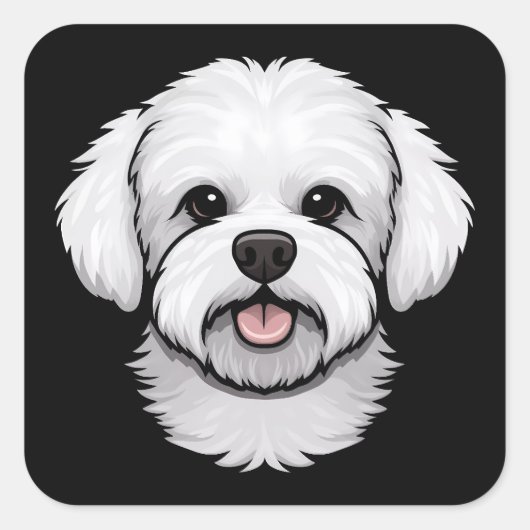 ビコンフリーズかわいいおもしろい子犬の文房具 スクエアシール (正面)