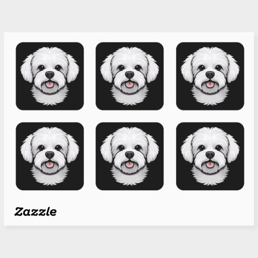 ビコンフリーズかわいいおもしろい子犬の文房具 スクエアシール (シート)