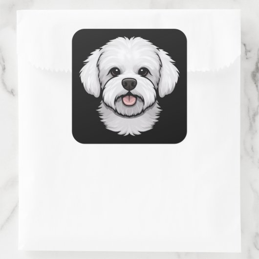 ビコンフリーズかわいいおもしろい子犬の文房具 スクエアシール (バッグ)