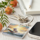 ビコンフリーズビーチ絵画サーフィン キーホルダー (正面右)