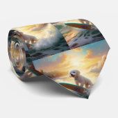 ビコンフリーズビーチ絵画サーフィン ネクタイ (ロール)