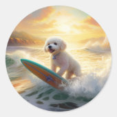 ビコンフリーズビーチ絵画サーフィン ラウンドシール (正面)