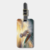 ビコンフリーズビーチ絵画サーフィン ラゲッジタグ (正面縦)