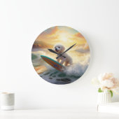 ビコンフリーズビーチ絵画サーフィン ラージ壁時計 (ホーム)