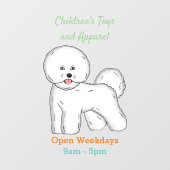 ビコンフリーズ犬の漫画イラストレーション ウィンドウサイン (シート)