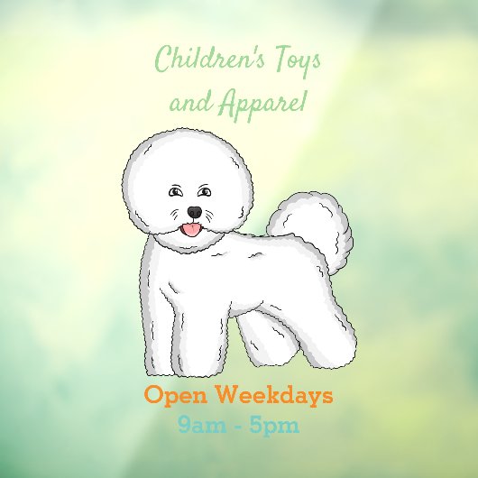 ビコンフリーズ犬の漫画イラストレーション ウィンドウサイン (シート3)