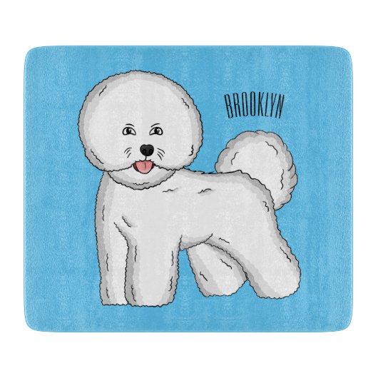 ビコンフリーズ犬の漫画イラストレーション カッティングボード (正面)