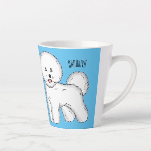 ビコンフリーズ犬の漫画イラストレーション カフェラテマグ (右)