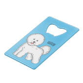 ビコンフリーズ犬の漫画イラストレーション クレジットカード栓抜き (正面アングル)