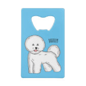 ビコンフリーズ犬の漫画イラストレーション クレジットカード栓抜き (裏面)