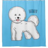 ビコンフリーズ犬の漫画イラストレーション シャワーカーテン (正面)