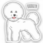 ビコンフリーズ犬の漫画イラストレーション シール (正面)