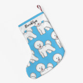 ビコンフリーズ犬の漫画イラストレーション スモールクリスマスストッキング (裏面 (吊り時))