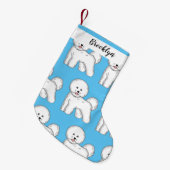 ビコンフリーズ犬の漫画イラストレーション スモールクリスマスストッキング (正面 (吊り時))
