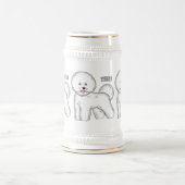 ビコンフリーズ犬の漫画イラストレーション ビールジョッキ (中央)
