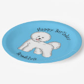 ビコンフリーズ犬の漫画イラストレーション ペーパープレート (アングル)