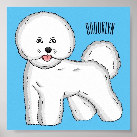ビコンフリーズ犬の漫画イラストレーション ポスター (正面)