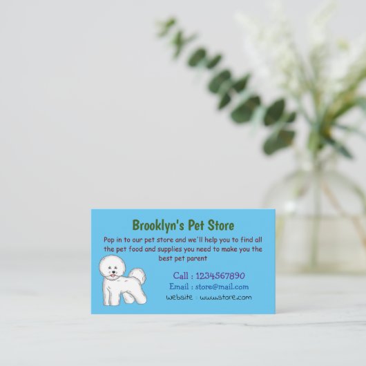 ビコンフリーズ犬の漫画イラストレーション 名刺 (スタンド正面)